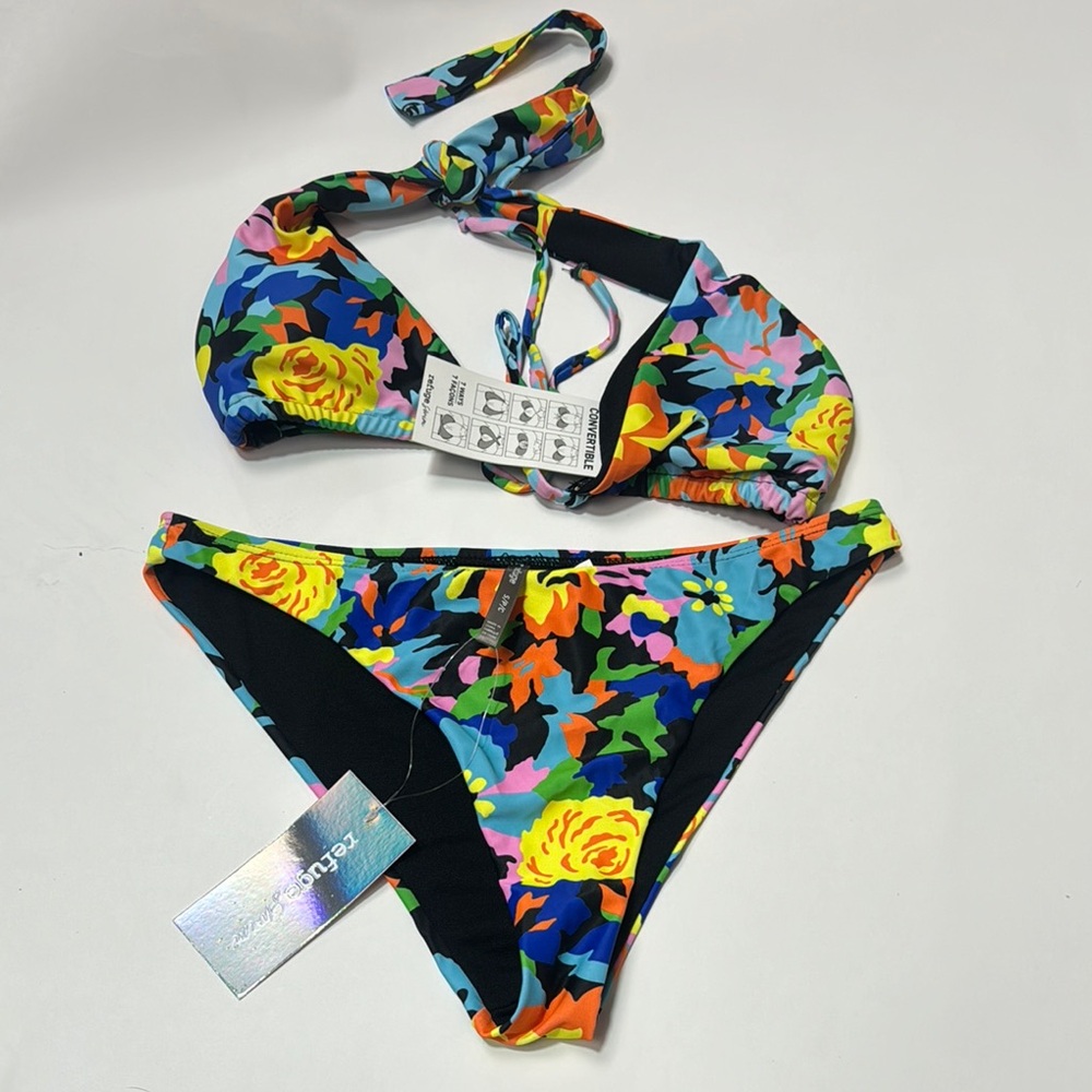 Refuge swim Colorful Floral Bikini Set M/S